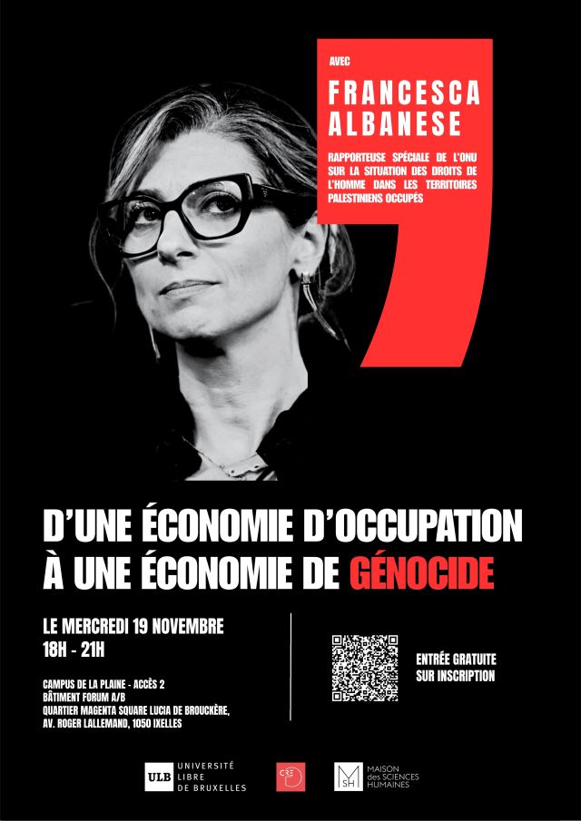 Affiche CREG  D’une économie d’occupation  à une économie de génocide (2)