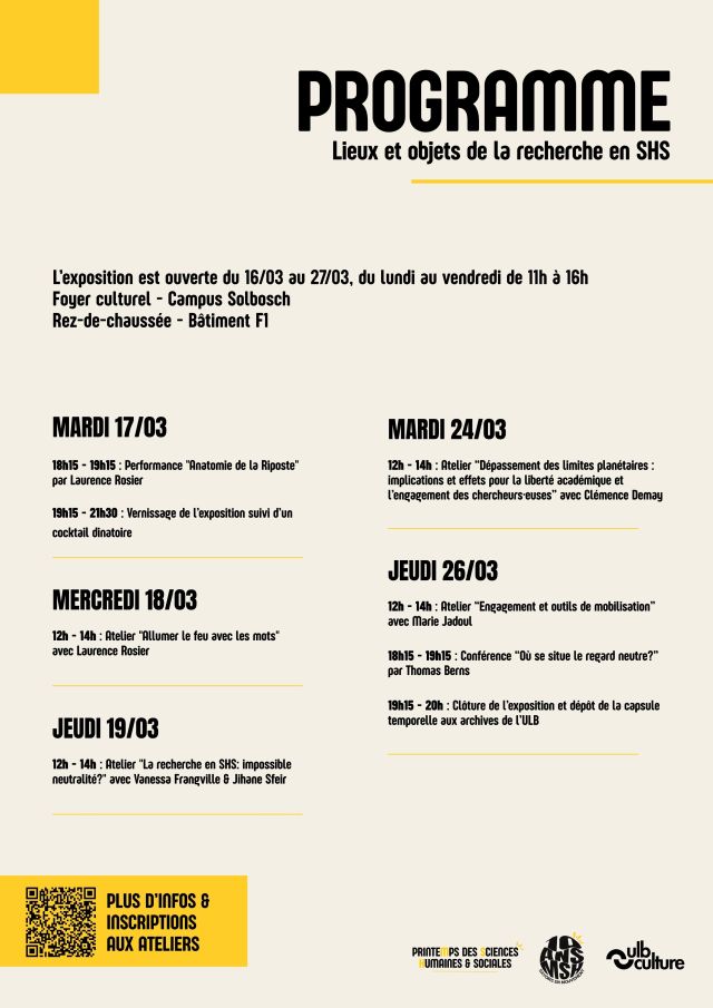 Programme semaine expo SHS Printemps des SHS