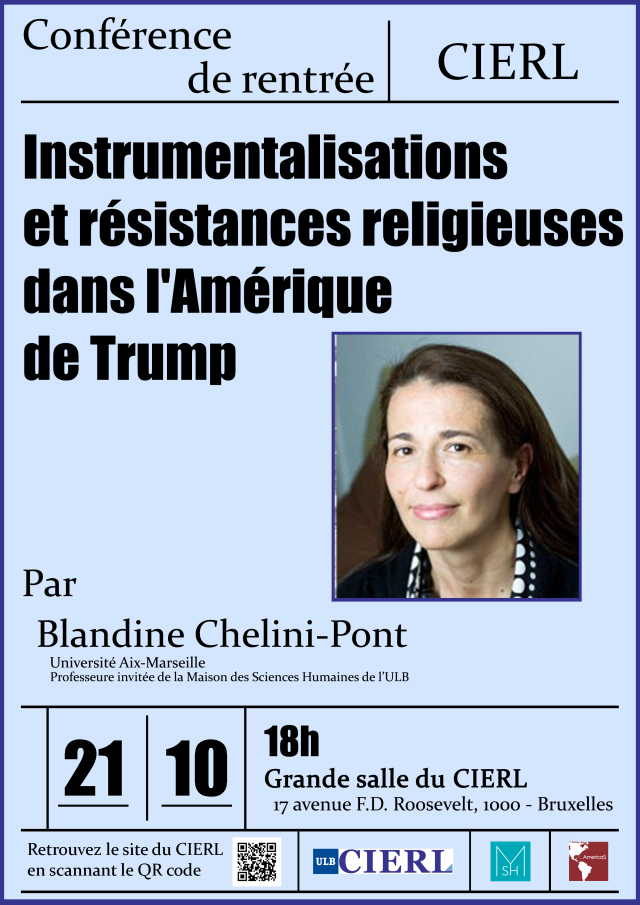 Affiche CIERL Instrumentalisations et résistances religieuses dans l'Amérique de Trump