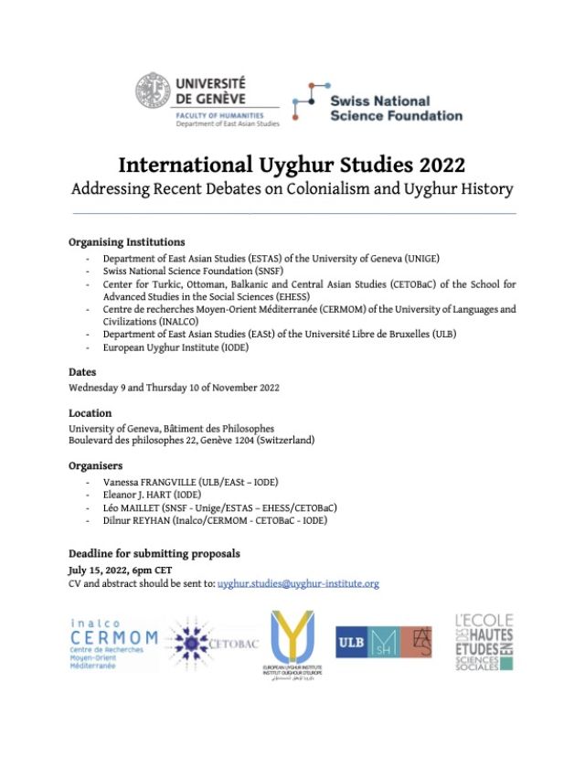 1_International Uyghur Studies 2022 - Call for papers - Final Draft